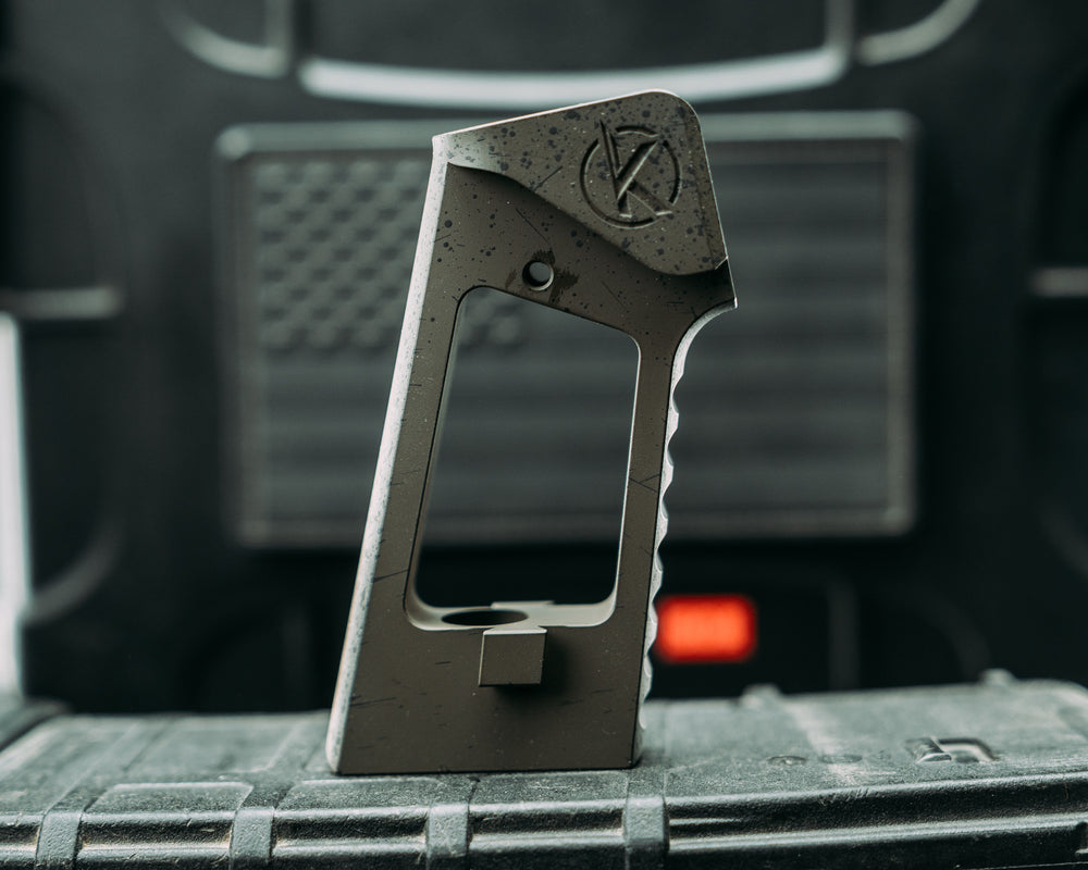 AR REAR HAND GRIP FRAME - AR style Grip System,  Splattered Cerakote Aluminum Frame (Multi-Colors Available)
