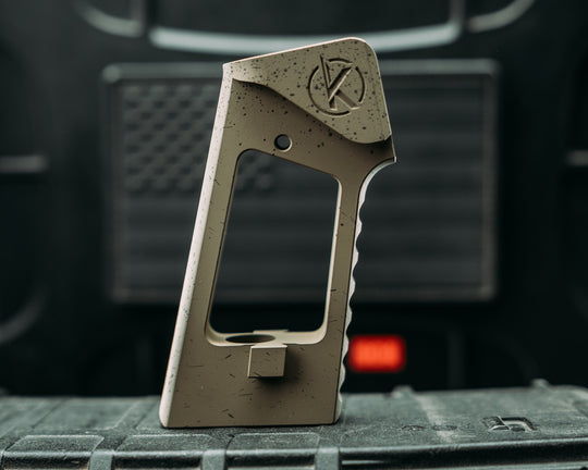 AR REAR HAND GRIP FRAME - AR style Grip System,  Splattered Cerakote Aluminum Frame (Multi-Colors Available)