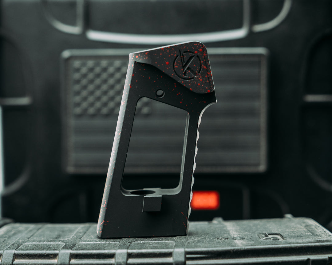 AR REAR HAND GRIP FRAME - AR style Grip System,  Splattered Cerakote Aluminum Frame (Multi-Colors Available)