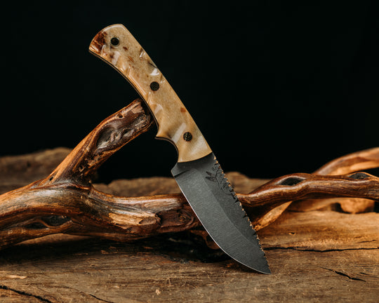 Nashi- Swordfish Bill, Mosaic Pins, Brass Lanyard Pin, Textured Grip, Old School Rock Worked Spine