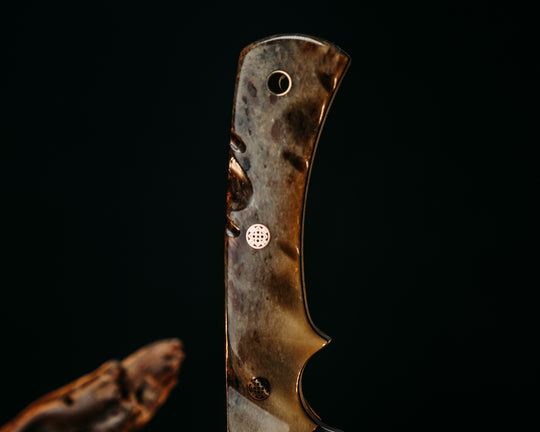 Nashi- Swordfish Bill, Mosaic Pins, Brass Lanyard Pin, Textured Grip, Old School Rock Worked Spine