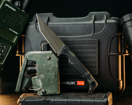 SHAW SHIV x HFB - Black Multi-Cam Hydro Dripped G10, OD Green Cerakote, Black Allen Bolts, Knurling Grip