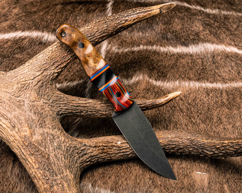 Crow Jr- Idaho Sunwave G-Carta, Cherry G10, Orange G10, Blue G10 and Acid Green G10 Pin Striping, African Blackwood Split, Teak, CF Pins, CF Lanyard Pin, Textured Grip