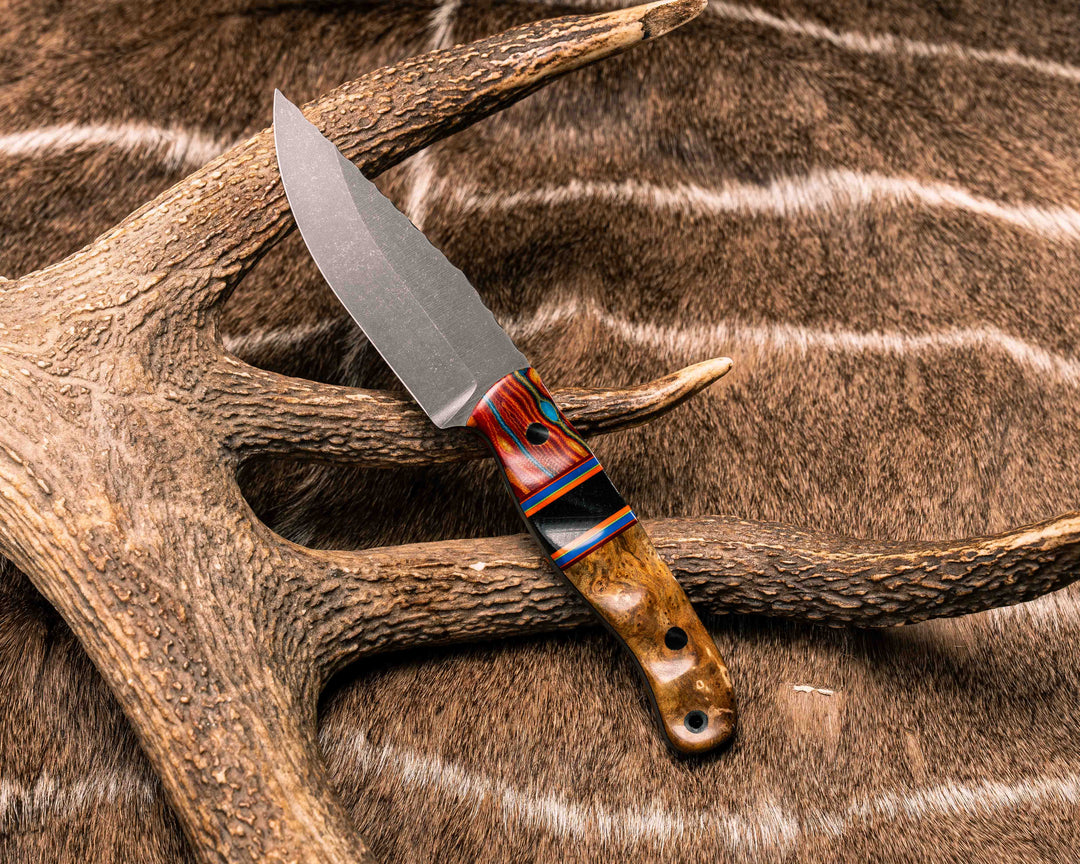 Crow Jr- Idaho Sunwave G-Carta, Cherry G10, Orange G10, Blue G10 and Acid Green G10 Pin Striping, African Blackwood Split, Teak, CF Pins, CF Lanyard Pin, Textured Grip