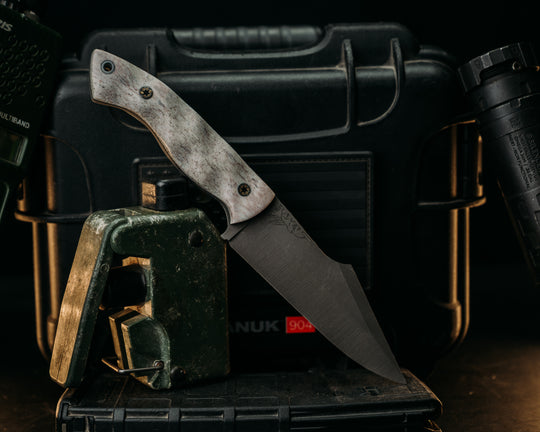 Widow Maker - Elk Antler, Mosaic Pins, Aluminum Lanyard Pin, Textured Grip