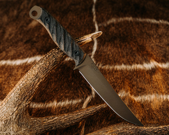 Crow Breakdown - Black/OD Green Canvas Micarta, Midnight Bronze Cerakote, Allen Bolts, Textured Grip