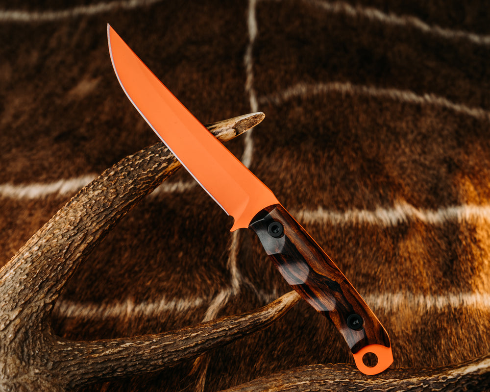 Crow Breakdown- Desert Ironwood, Hunter Orange Cerakote, Allen Bolts, Textured Grip