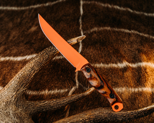 Crow Breakdown- Desert Ironwood, Hunter Orange Cerakote, Allen Bolts, Textured Grip