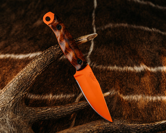 Crow Jr- Desert Ironwood, Hunter Orange Cerakote, Allen Bolts, Textured Grip