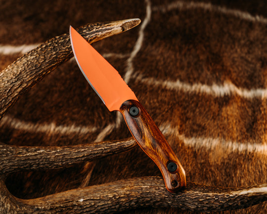 Feather Light- Desert Ironwood, Hunter Orange Cerakote, Allen Bolts, Smooth Grip