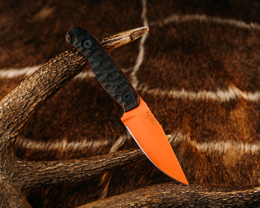 Feather Light- Black Canvas Micarta, Hunter Orange Cerakote, Allen Bolts, Textured Grip