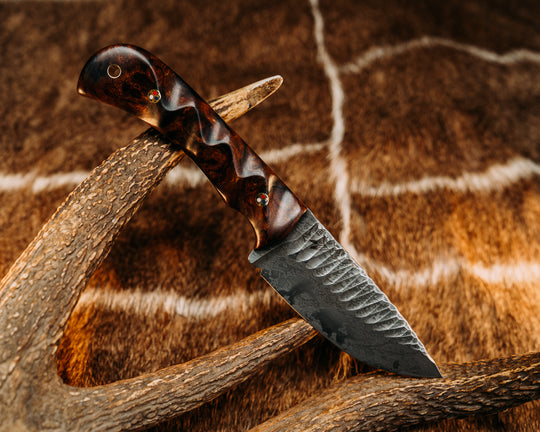 Cavner - Desert Ironwood, Patriot Mosaic Pins, Brass Lanyard Pin, Textured Grip.