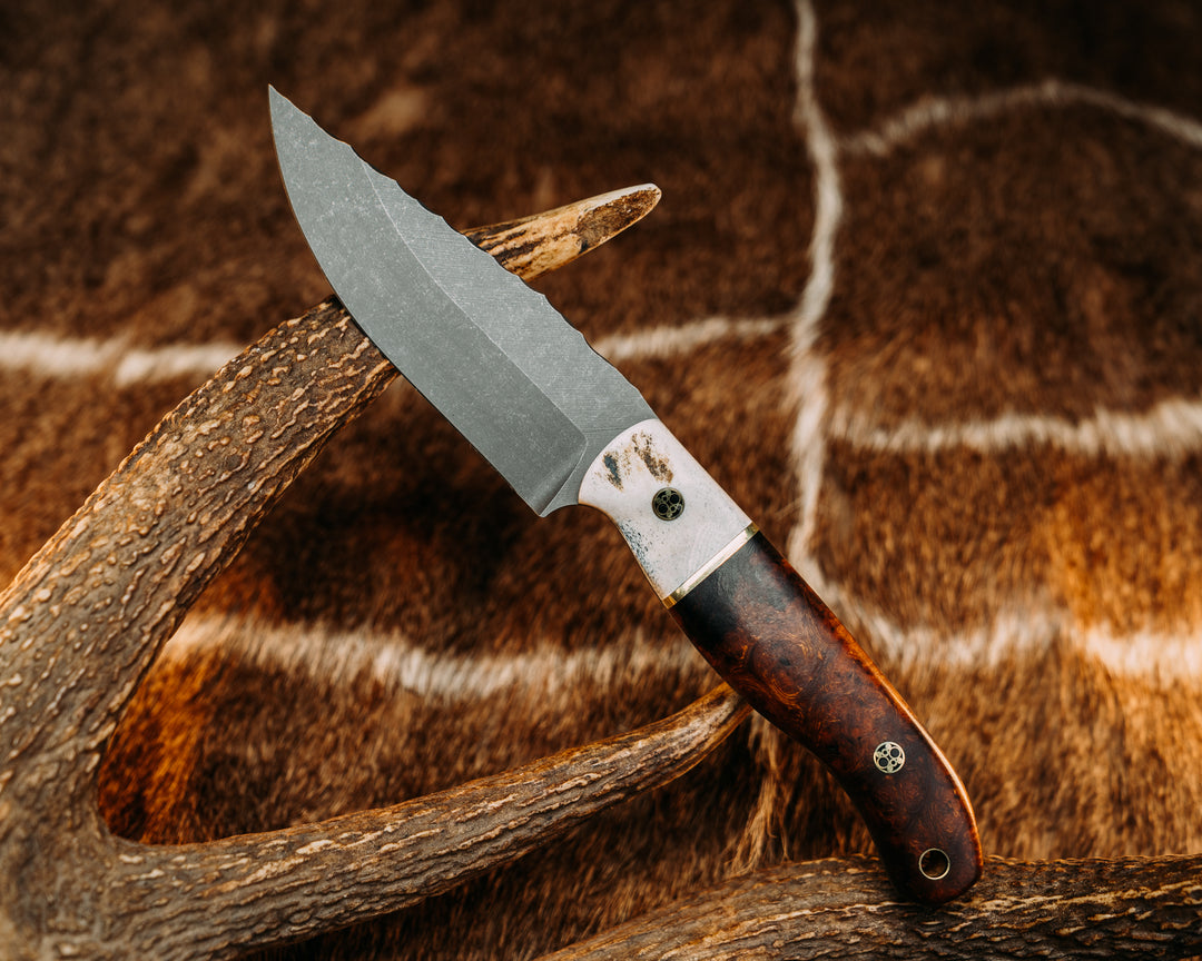 Crow Jr - Brass Split, Desert Ironwood, Mosaic Pins, Brass Lanyard Pin, Smooth Grip.