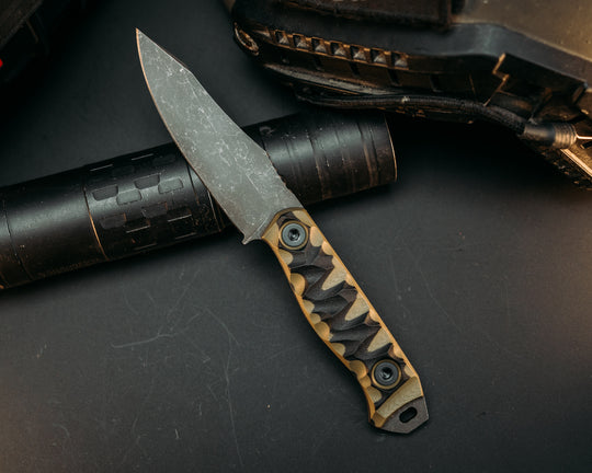 Field Knife Jr- OD Green and Black G10, Allen Bolts, Chaos Grip