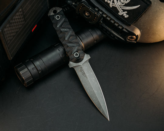 Combat Dagger - Black G10, Allen Bolts, Chaos Grip.