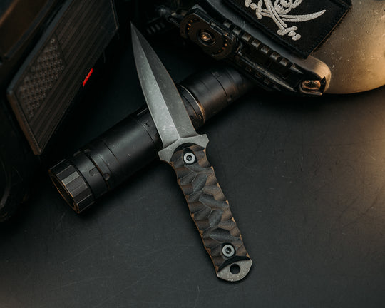 Combat Dagger - Black G10, Allen Bolts, Chaos Grip.