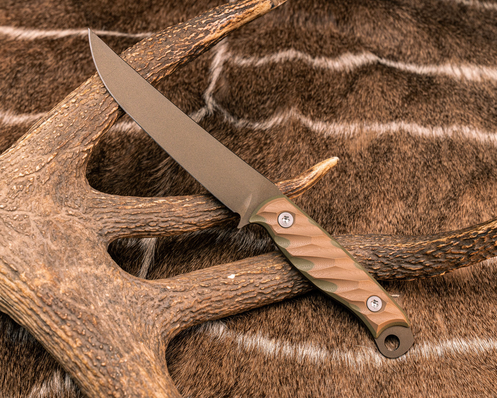 Crow Breakdown-Coyote/OD Green G10, Midnight Bronze Cerakote, Ti Torx Bolts, Textured Grip