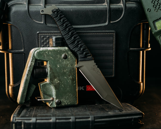 SHAW SHIV x HFB - Black Paracord Wrap, OD Green Cerakote