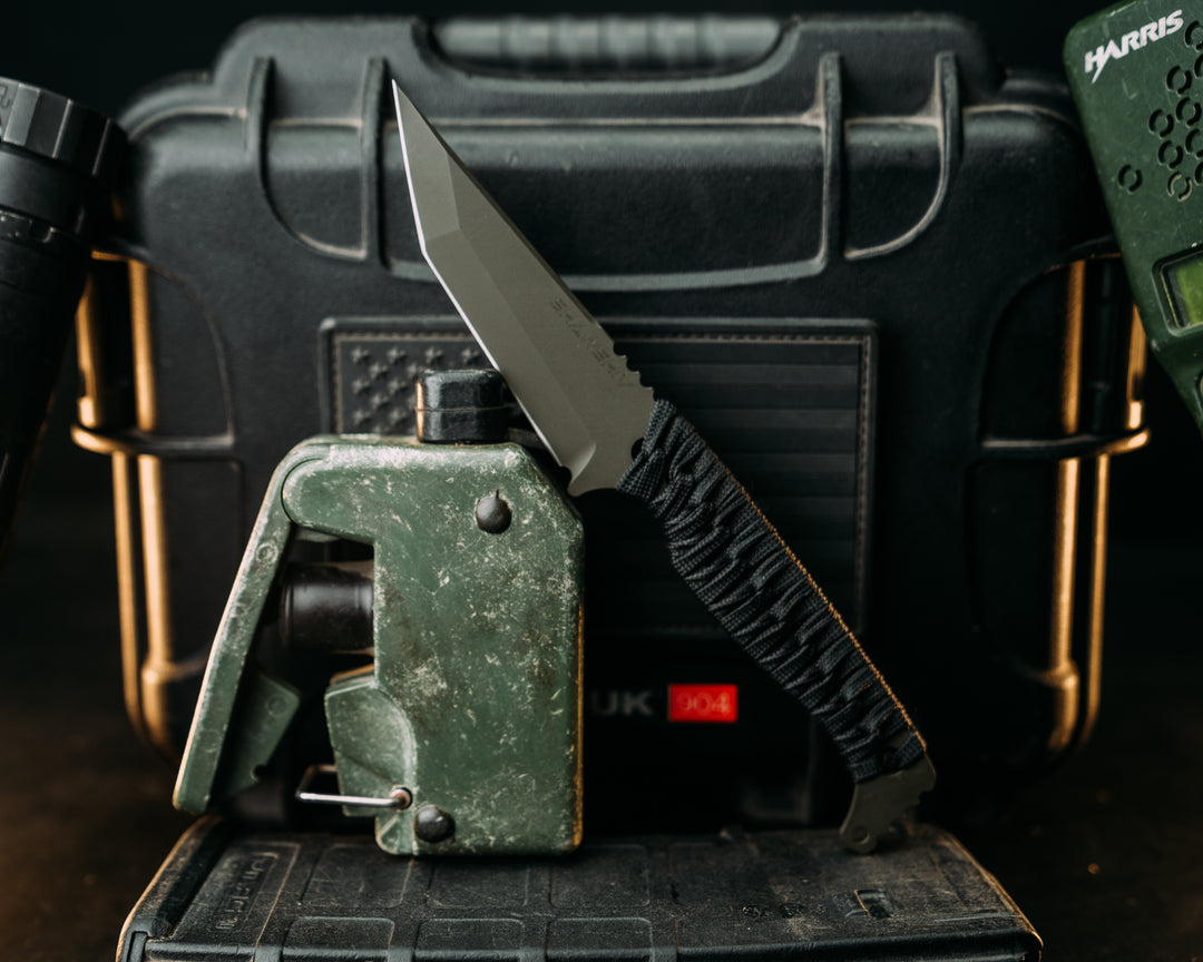 SHAW SHIV x HFB - Black Paracord Wrap, OD Green Cerakote
