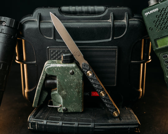 OSS Spike -  Black Dunes Carbon, Midnight Bronze Cerakote, Brass Allen Bolts, Textured Grip