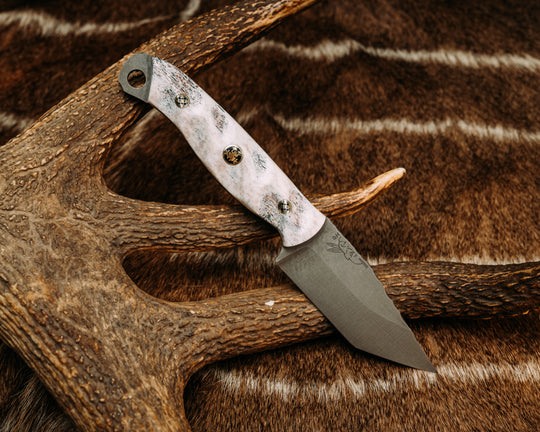 Modified Crow Jr- CO Elk Antler, Mosaic Pins, Textured Grip