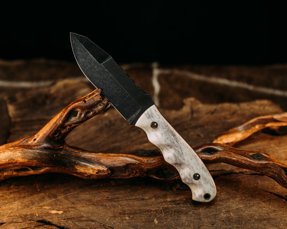 Disaster Jr Gen 3 - Elk Antler, Mosaic Pins, Brass Lanyard Pin, Textured Grip.