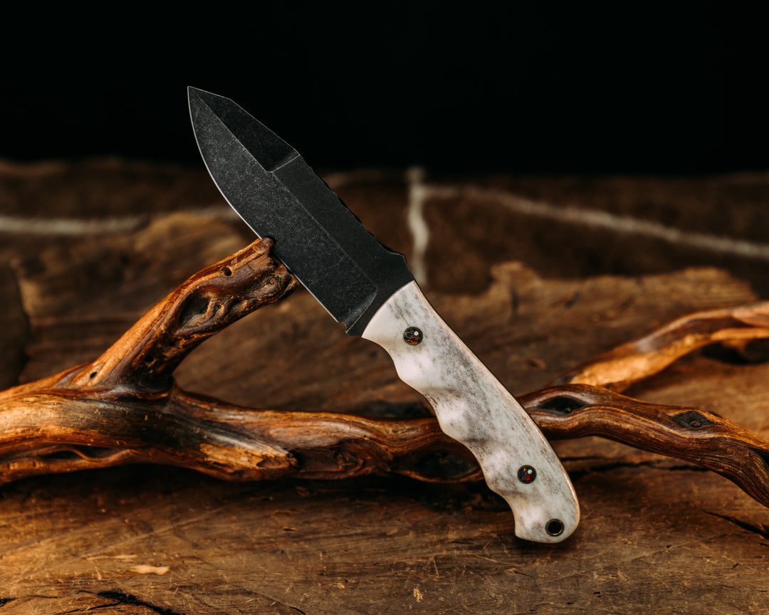 Disaster Jr Gen 3 - Elk Antler, Mosaic Pins, Brass Lanyard Pin, Textured Grip.