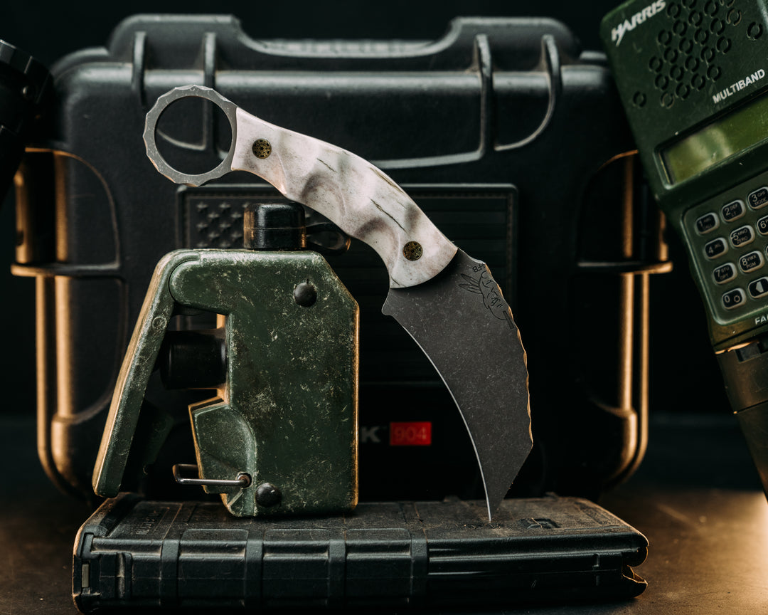 Karambito- Elk Antler, Mosaic Pins, Textured Grip
