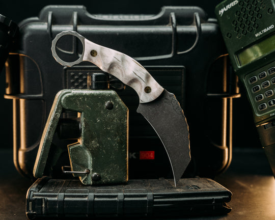 Karambito- Elk Antler, Mosaic Pins, Textured Grip