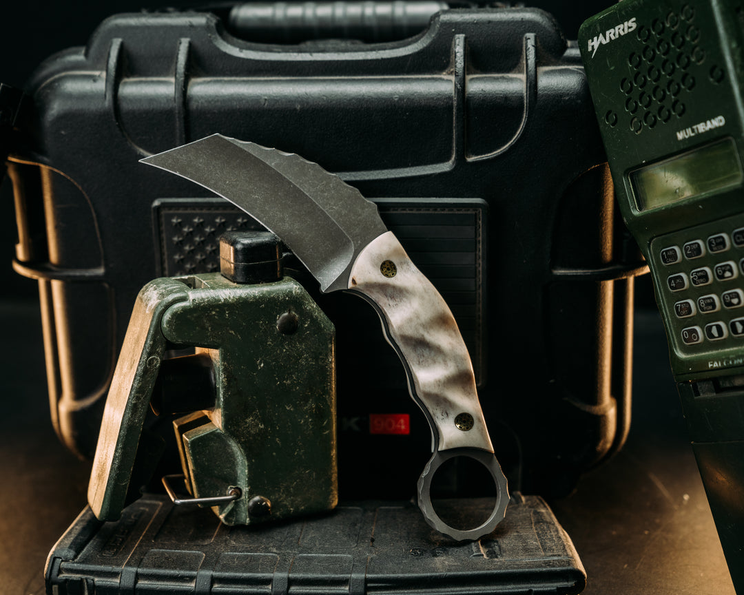 Karambito- Elk Antler, Mosaic Pins, Textured Grip