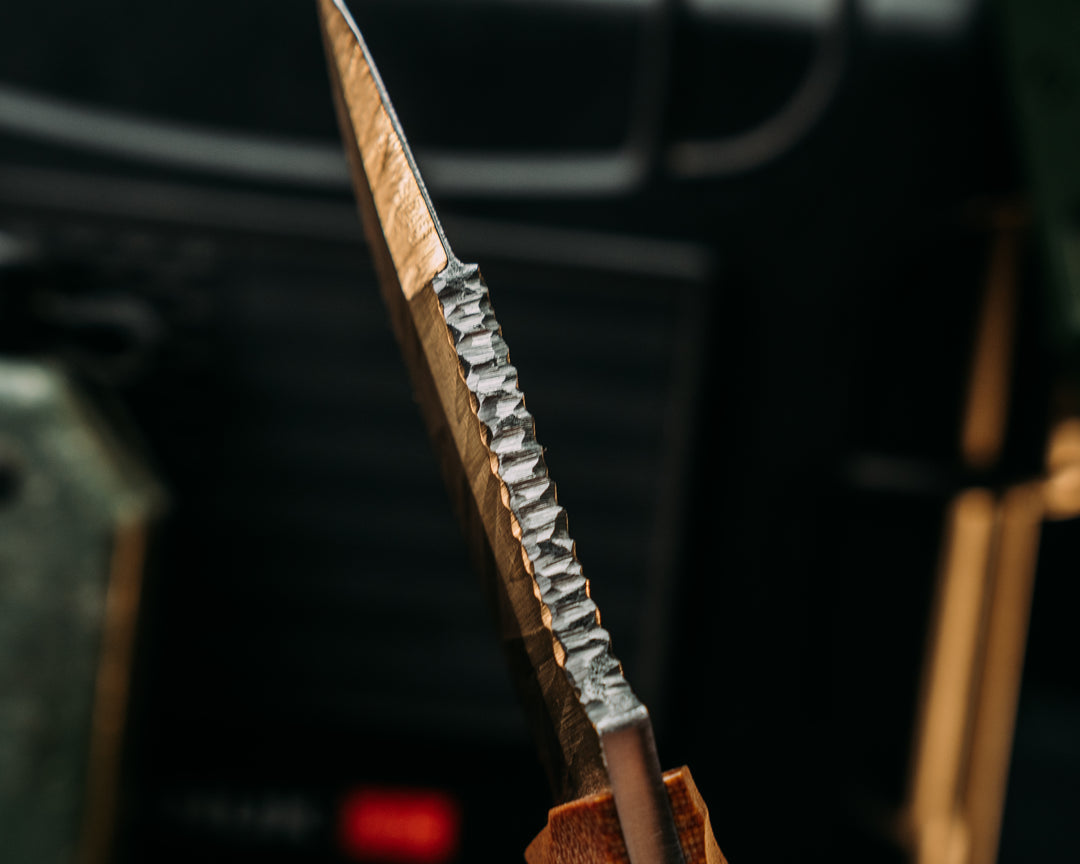 Disaster Jr Gen 3 (.21") -  West House Vintage Micarta, CF Pins, Chaos Grip.