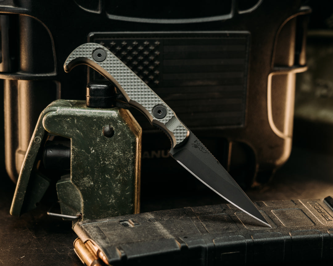 Slenderman- Grey G10, Armor Black Cerakote, Allen Bolts, Textured Grip