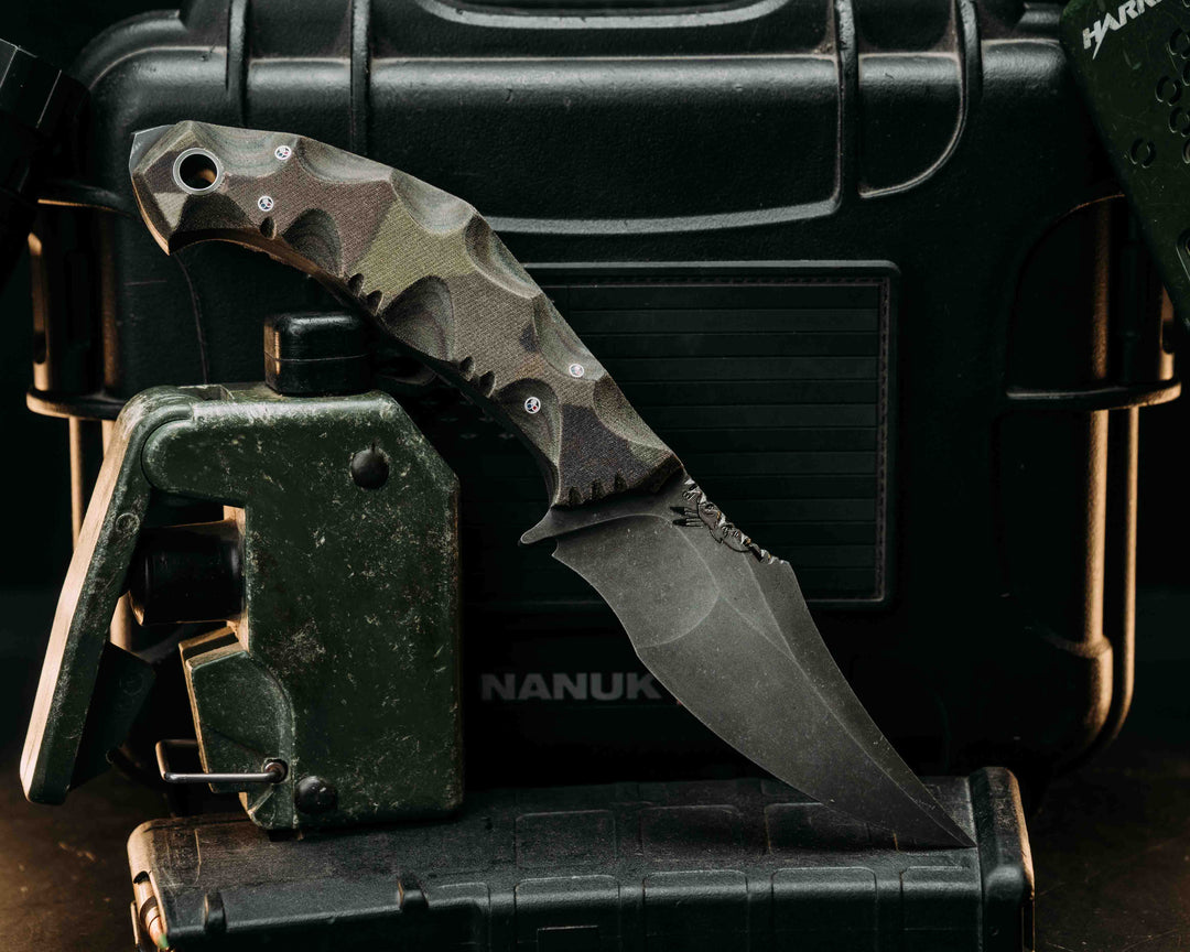 War Pig- HFB X Dire Pacific- Crye Precision Multicam Cammie Micarta, Textured Grip