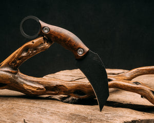 Karambito - Desert Ironwood, armor black cerakote, titanium torx bolts, smooth grip