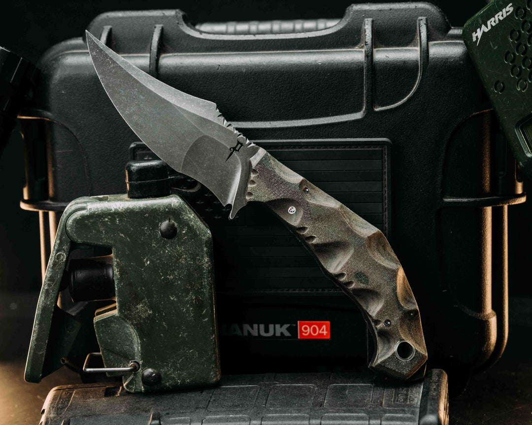 War Pig- HFB X Dire Pacific- Crye Precision Multicam Cammie Micarta, Textured Grip