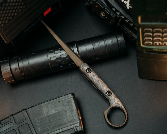 Ring Cardiac Spike - Black Canvas Micarta, Midnight Bronze Cerakote, Allen Bolts, Smooth Grip
