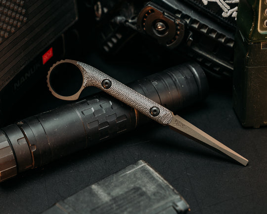 Ring Flathead Tool - Black Canvas Micarta, Midnight Bronze Cerakote, Allen Bolts, Smooth Grip