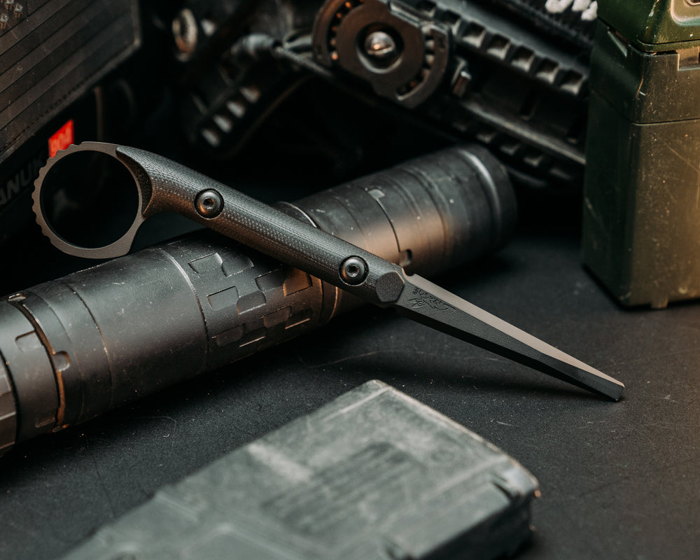 Ring Flathead Tool - Black G10, Armor Black Cerakote, Allen Bolts, Smooth Grip