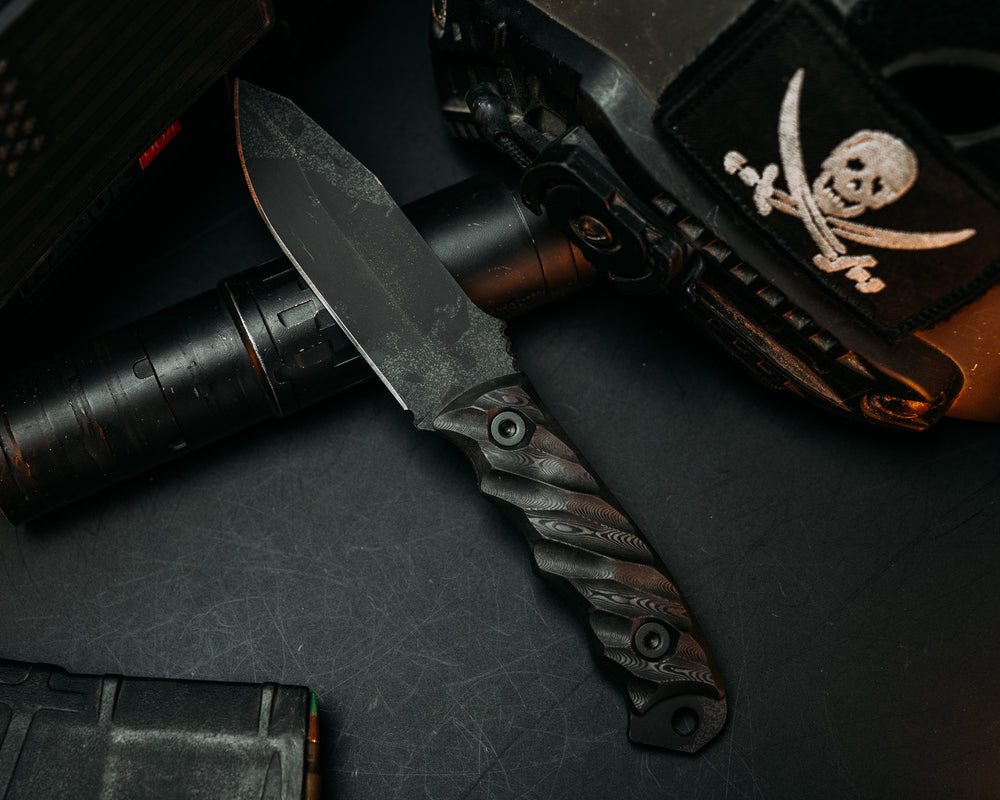 Disaster Jr - Black Camo Carbon Fiber, Urban Stone Cerakote, Allen Bolts, Iron Grip