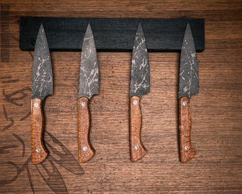 Steak Knife Set (4 Pc) - Afzelia, Patriot Mosaic Pins, Smooth Grip