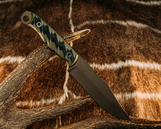Crow Scout- OD Green and Black G10, Midnight Bronze Cerakote, Allen Bolts, Iron Grip