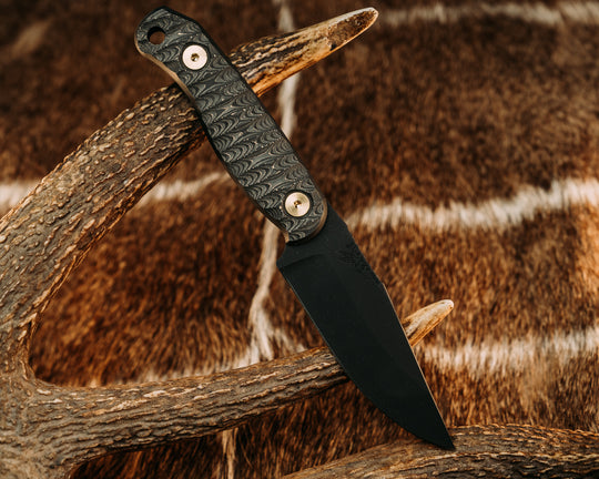 Feather Light - Gold Camo CF, Armor Black Cerakote, Brass Allen Bolts, Iron Grip