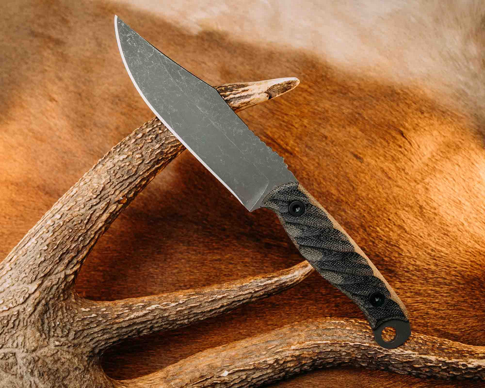 Crow Scout - OD Green and Black Canvas Micarta, Allen Bolts, Textured Grip