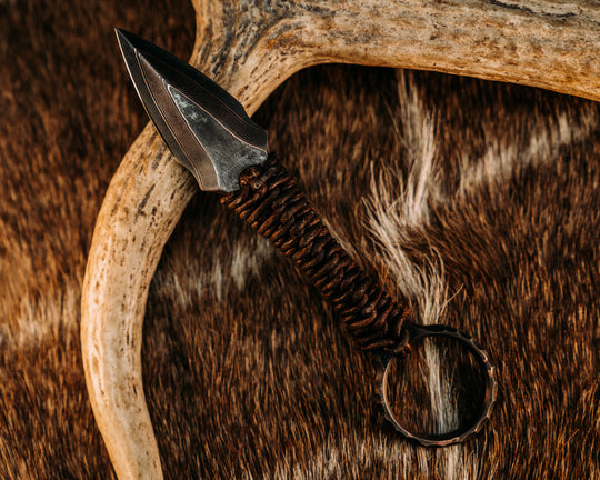 Ringstrike - Baker Forge CopperMai Damascus, Leather Wrap