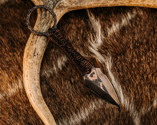 Ringstrike - Baker Forge CopperMai Damascus, Leather Wrap