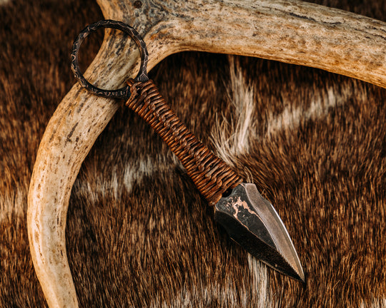 Ringstrike - Baker Forge CopperMai Damascus, Leather Wrap