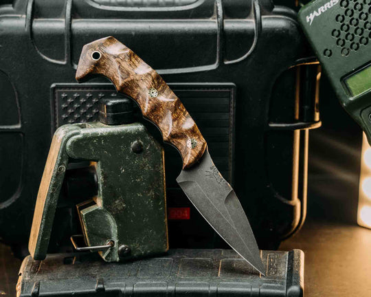 3" HUMINT- Hawaiian Curly Mango, Mosaic Pins, Textured Grip.