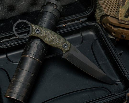 Osoraku 4"- Jungle Wear Carbon, Armor Black Cerakote, Allen Bolts, Textured Grip