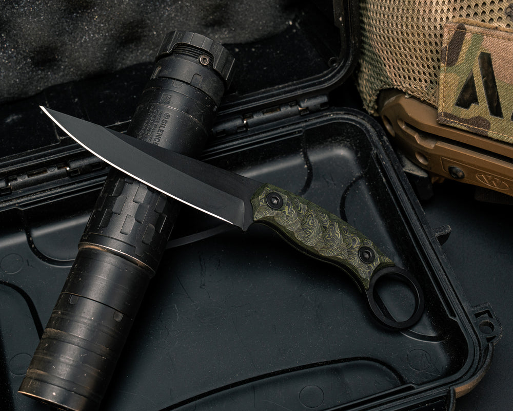 Osoraku 4"- Jungle Wear Carbon, Armor Black Cerakote, Allen Bolts, Textured Grip