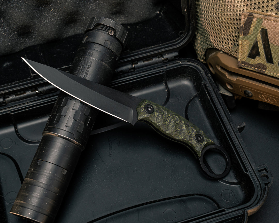 Osoraku 4"- Jungle Wear Carbon, Armor Black Cerakote, Allen Bolts, Textured Grip
